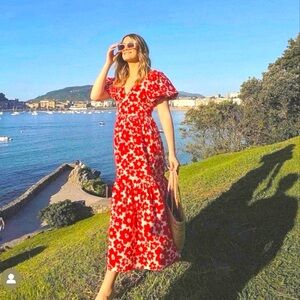 white rehearsal dinner dress DreamDress By PMN Fiamma Wedding Guest Evening Dinner Cocktail Party Dress Rehearsal Midi Illusion Floral Sheer Back Ruffles